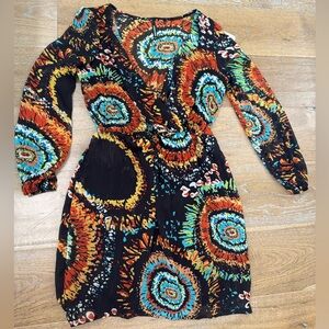 Vintage tie dye chiffon mini dress